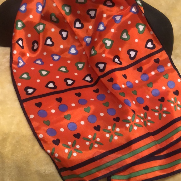 Heart Patterned Made in Japan 43” X 12” Rectangular Slim Scarf - Picture 3 of 10